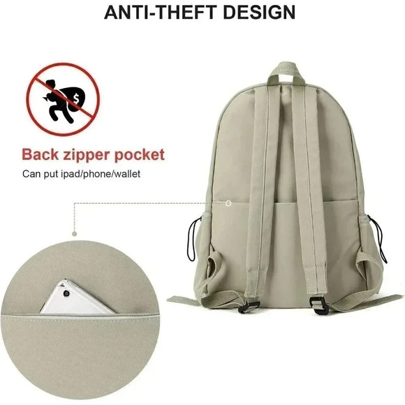 Lightweight Backpack for  Women School Book Bag Waterproof Casual Backpack Bag - Picture 5 of 7